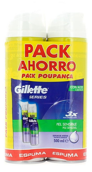 Gillette Espuma Afeitado Pieles Sensibles 2x250 ml