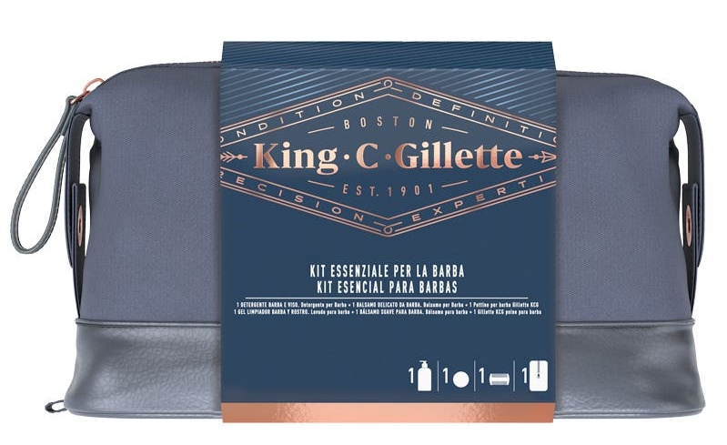 Gillette King C Neceser Gel Limpiador + Bálsamo + Peine Barba
