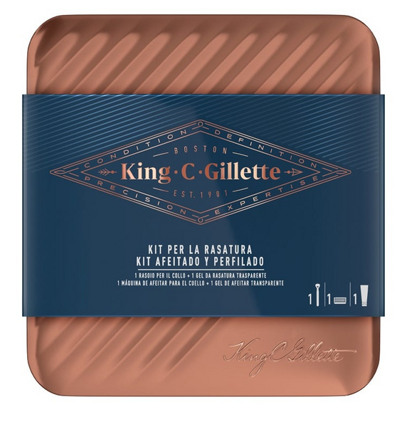 Gillette King Máquina Afeitar Cuello + Gel de Afeitar + Caja