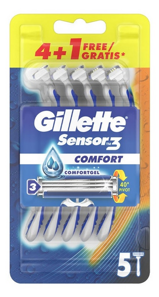 Gillette Maquinillas Desechables Sensor3 Comfort 4+1 Uds