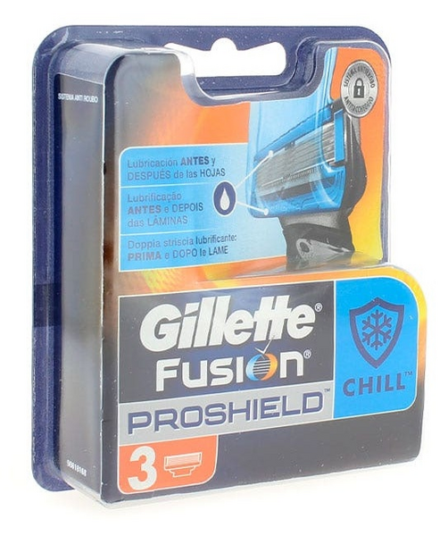 Gillette Recambios Fusion Proshield Chill 3 Uds