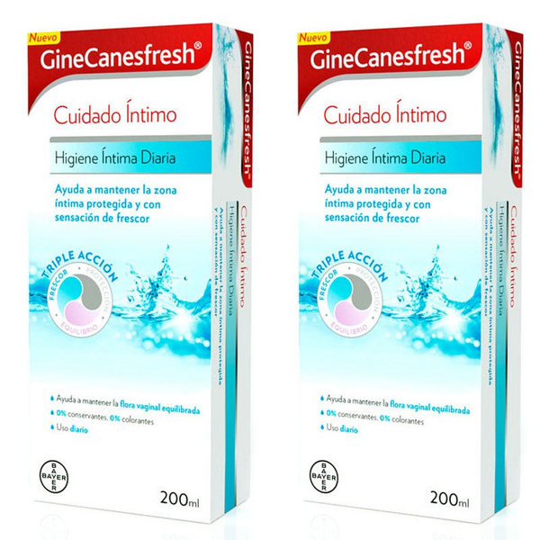 GineCanesfresh Gel Higiene y Cuidado Íntimo Diario 2x200 ml