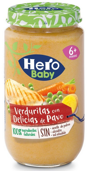 Hero Baby Tarrito de Verduritas con Delicias de Pavo +6m 235 gr