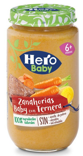 Hero Baby Zanahorias con Ternera +6m 235 Gr