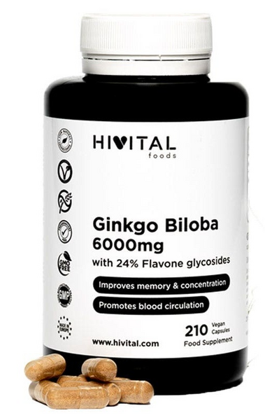 Hivital Ginkgo Biloba 6000 mg 210 Cápsulas
