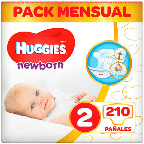 Huggies Pañales Recién Nacido Newborn Talla 2 3-6 kg 210 uds