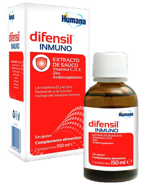 Humana Baby Difensil Inmuno Jarabe Vitaminas E, C, D, Zinc y Probióticos 150 ml