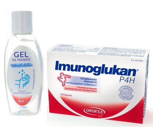 Imunoglukan P4H 30 cápsulas + Gel Hidroalcohólico 100 ml