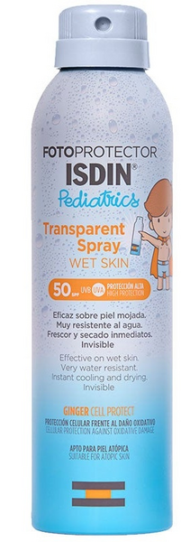 Isdin FotoprotectorPediátrico Wet Skin SPF50 Spray Transparente 250 ml
