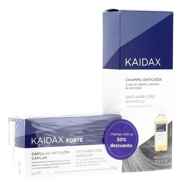 Kaidax Forte 60 Cápsulas + Champú 400 ml (50% DESCUENTO)