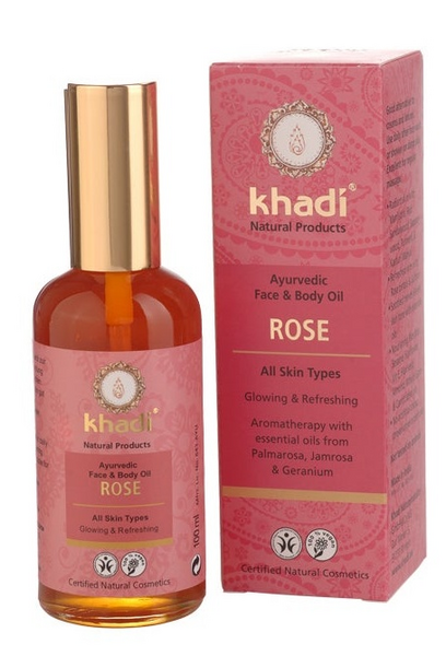 Khadi Aceite Corporal y Facial Ayurveda de Rosa 100 ml