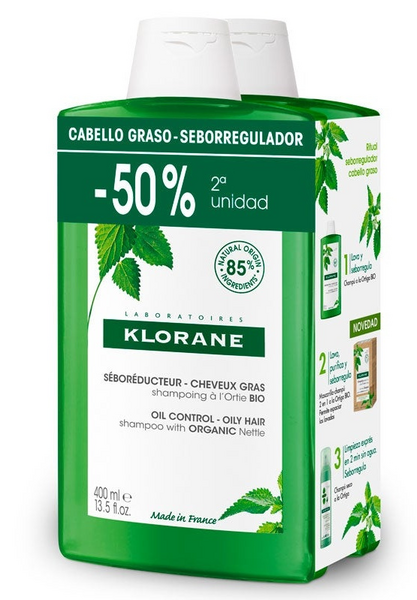 Klorane Champú Extracto De Ortiga 2x400 ml