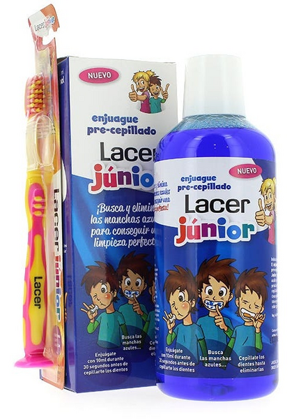 Lacer Kit Junior Enjuague Precepillado 500 ml +REGALO Cepillo Lacer Junior