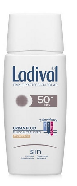 Ladival Urban Fluido Facial SPF50+ Ultraligero Matificante Con Color 50 ml