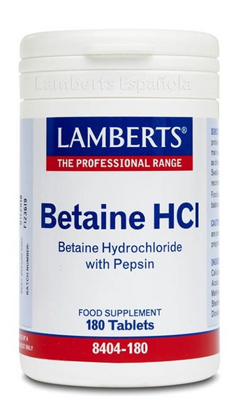 Lamberts Betaina HCI con Pepsina 180 Comprimidos