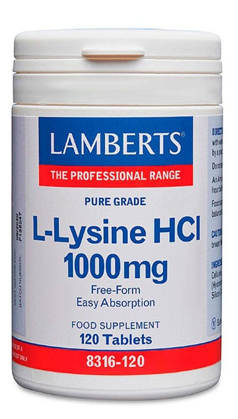 Lamberts L-Lisina HCI 1000mg 120 Tabletas