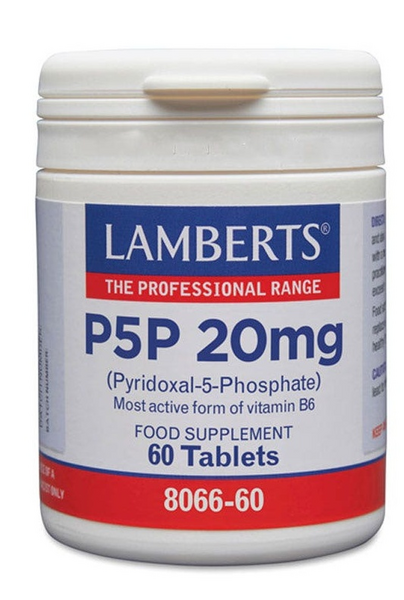 Lamberts P5P 20 mg (Piridoxal-5-Fosfato) 60 Tabletas