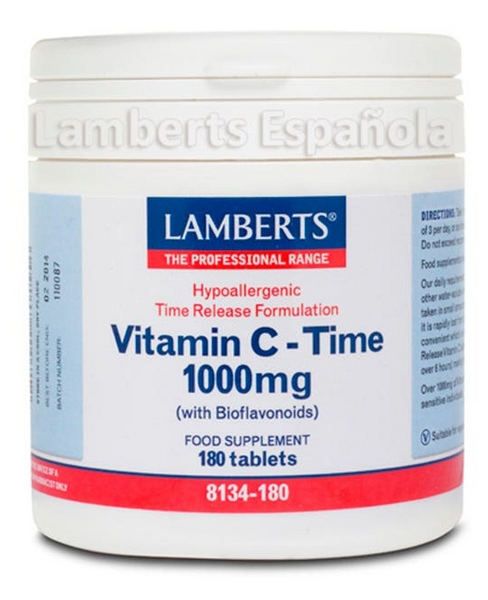Lamberts Vitamina C 1000mg con Bioflavonoides (Liberación Sostenida) 180 Comprimidos