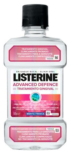 Listerine Advanced Defence Enjuague Bucal Tratamiento Gingival 500 ml