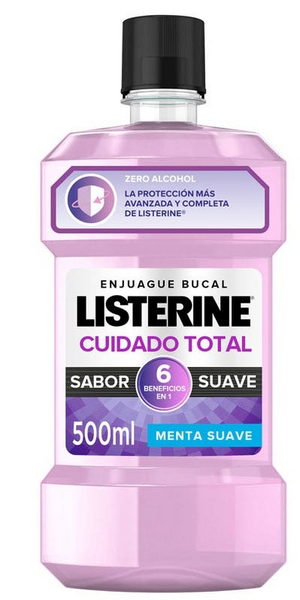 Listerine Cuidado Total Enjuague Bucal Sabor Suave 500 ml