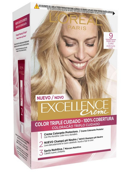 L'Oréal Excellence Creme Tinte Tono 9 Rubio Muy Claro