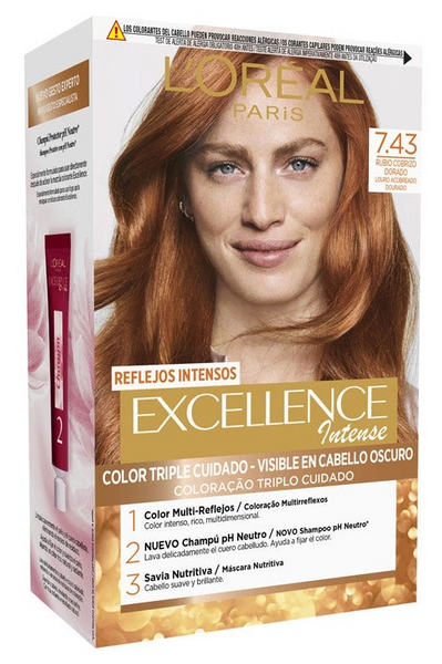 L'Oréal Excellence Intense Tinte Tono 7.43 Rubio Cobrizo Dorado