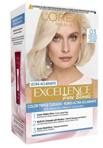 L'Oréal Excellence Pure Blonde Tinte Tono 03 Rubio Ultra Claro Ceniza