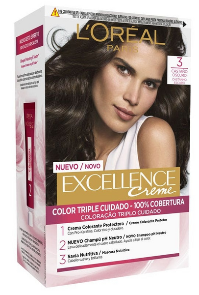 L'Oréal Excellence Tinte Tono 3 Castaño Oscuro