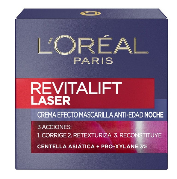 L'Oréal Revitalift Laser Crema Efecto Mascarilla Anti-Edad Noche 50 ml