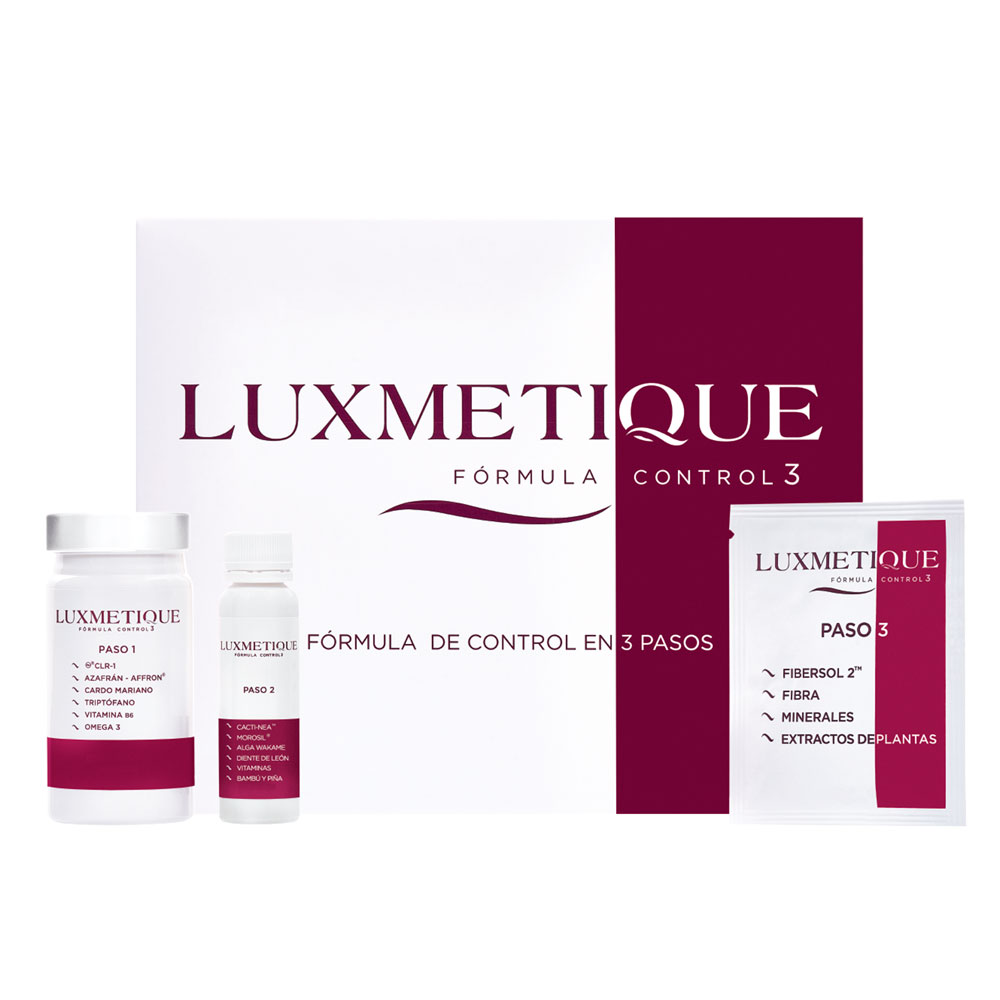 Luxmetique Fórmula Control 3 15 cápsulas +15 viales +15 sobres