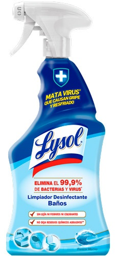 Lysol Limpiador Desinfectante Baño Frescor Marino Spray 1000 ml