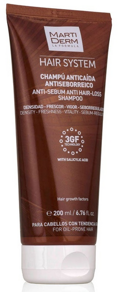 Martiderm Hair System 3GF Champú Anticaida Antiseborreico 200 ml