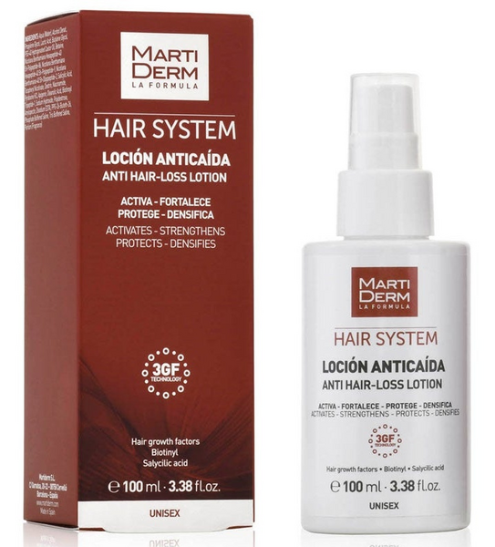 Martiderm Hair System 3GF Loción Anticaída Unisex 100 ml