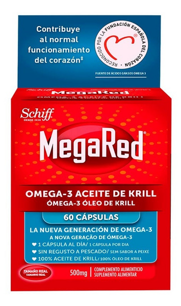 MegaRed Omega 3 Aceite de Krill 60 Cápsulas 500 mg