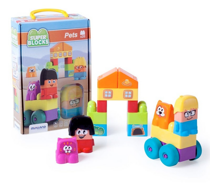 Miniland Juego Bloques Super Blocks Pets 20 Uds