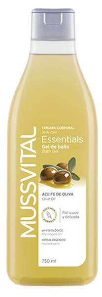 Mussvital Gel de Baño Essentials Aceite de Oliva 750 ml