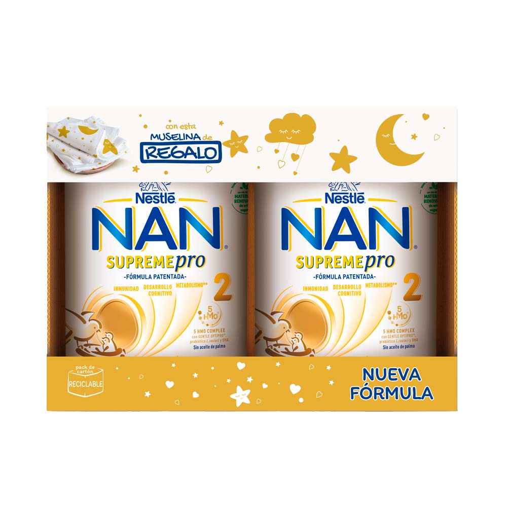 Nan 2 Supreme Duplo 2x 800 gr + Regalo Muselina