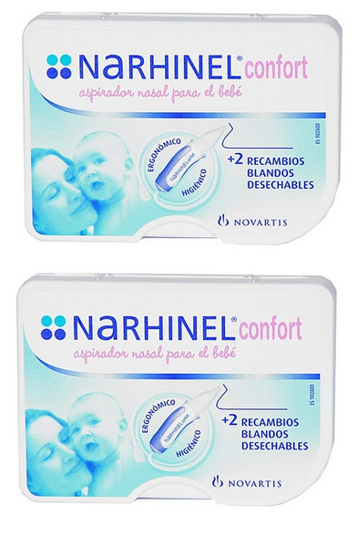 Narhinel Confort Aspirador Nasal Bebe + 2 Recambios Blandos Desechables