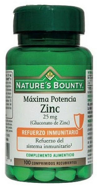 Nature's Bounty Maxima Potencia Zinc 25mg 100 compr