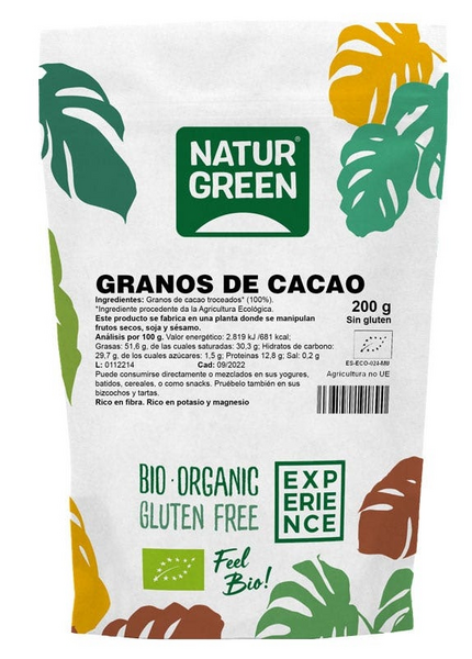 NaturGreen Grano Cacao Troceado Doypack BIO 200 gr