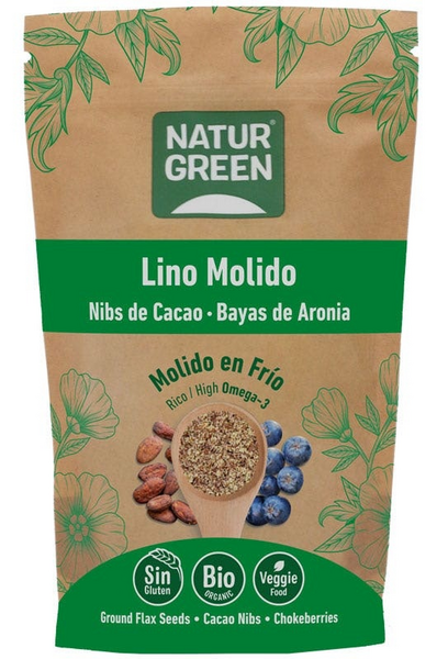 NaturGreen Semillas de Lino, Nibs de Cacao y Aronia Bio 225 gr
