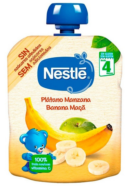 Naturnes Bolsa de Fruta Nestlé Plátano y Manzana 90 gr