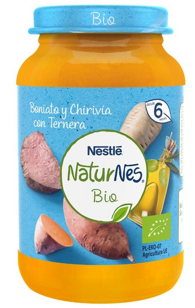 Naturnes Nestlé BIO Tarrito Boniato y Chirivía con Ternera +6m 190 gr