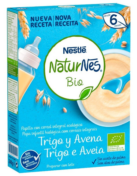 Naturnes Papilla de Cereales Ecológicos Trigo y Avena Bio +6m 240 gr