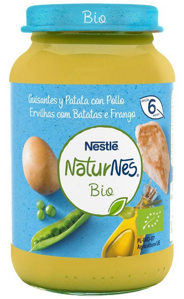 Naturnes Tarrito Guisantes con Patata y Pollo Bio +6m 190 gr