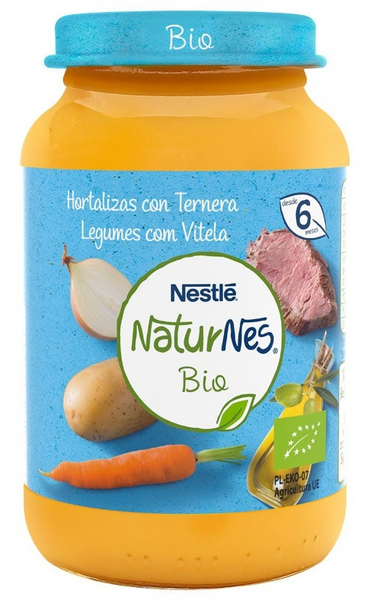 Naturnes Tarrito Hortalizas con Ternera Bio +6m 190 gr