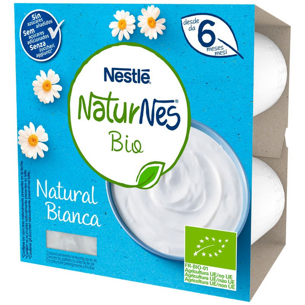 Naturnes Yogur Natural Bio +6m 4x90 gr