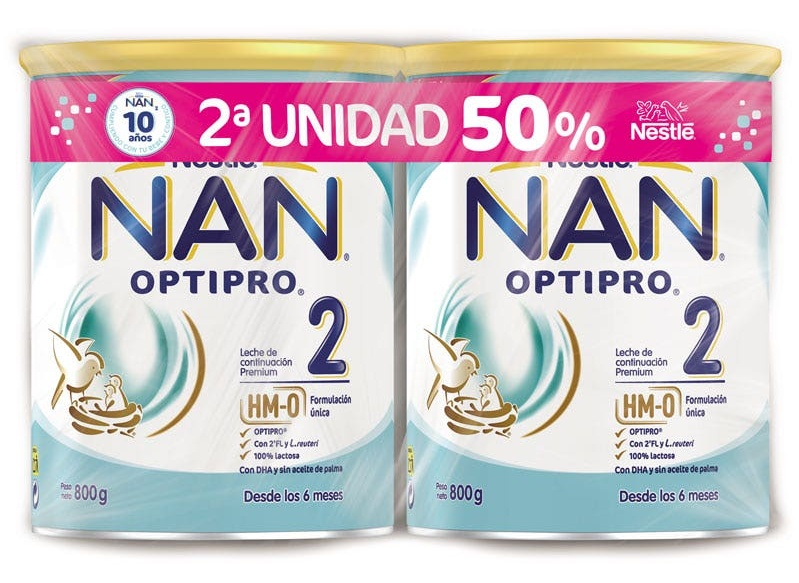Nestle Nan Optipro 2 Leche Continuación 2x800 gr
