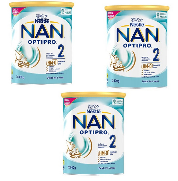Nestlé Nan Optipro 2 Leche Continuación 3x800 Gr