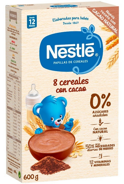 Nestle  Papilla 8 Cereales con Cacao +12m 600 gr